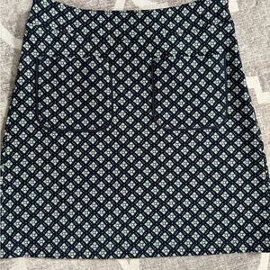 LOFT Black and White A-Line Mini Skirt